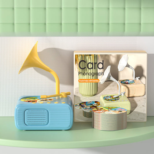 🎶Kids Phonograph with 96 Cards💿📻Early Education Phonograph Story Machine