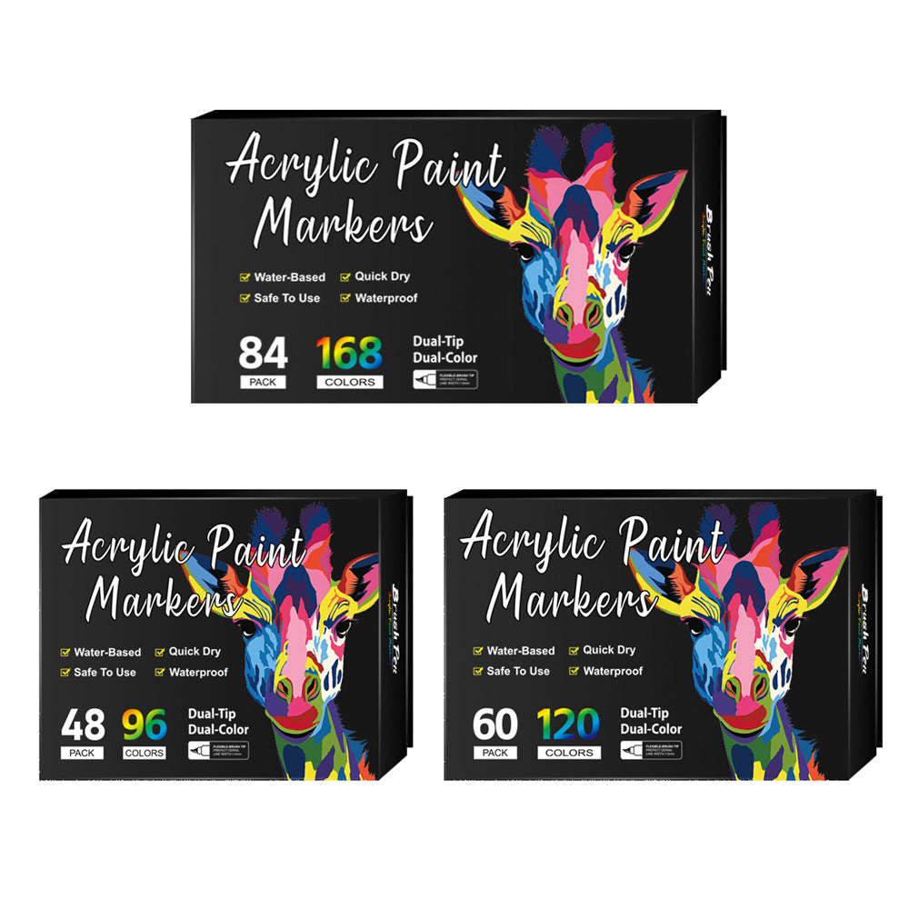 🎨Last Day 🔥 Dual Tip Acrylic Paint Pen Marker - 24/48/72/120 Colors