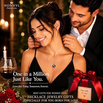 NONNYL Gifts for Women Wife-Tahitian-Black-Pearl-Necklace-Gift for Wife Wedding Birthday Anniversary Jewelry-Mom Girlfriend Her Mothers Day Gifts for Mom Women Valentines Christmas Day
