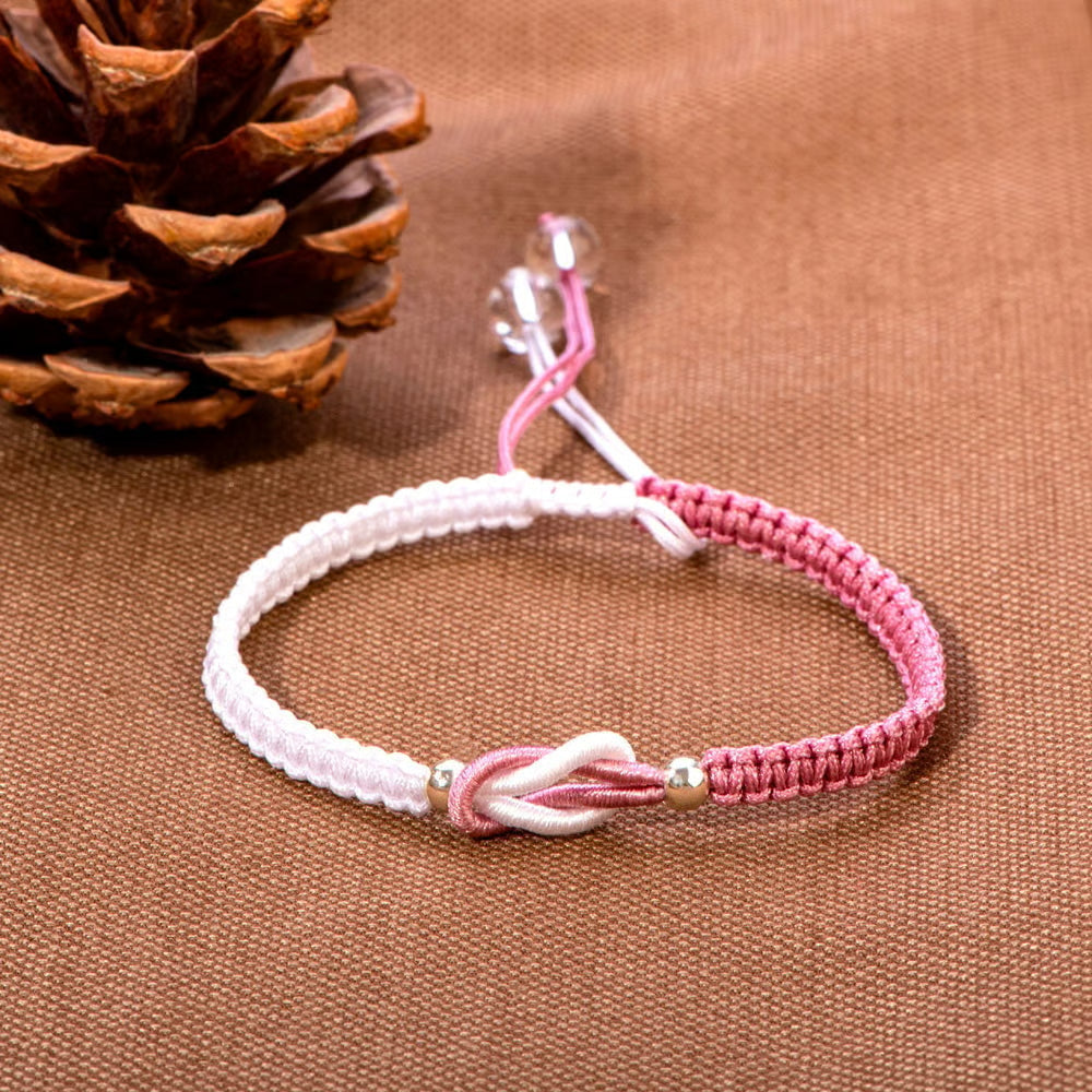 🎁-To My Granddaughter "Forever Linked Together" Handmade Braided Bracelet