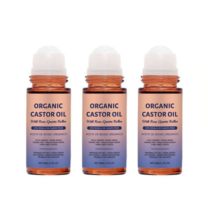 Organic Golden Castor Oil Roll-On with Rose Quartz