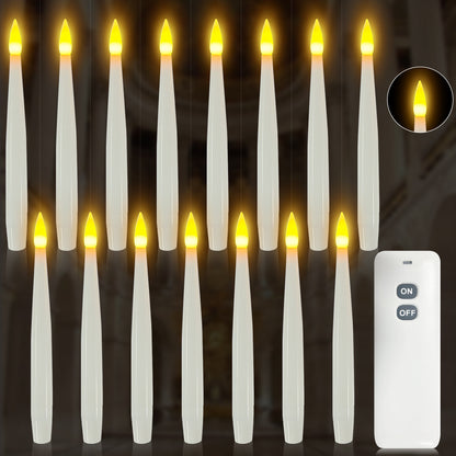 🧙Flameless Taper Floating Candle Lights, Halloween Hanging LED Candle For Home Window Furniture Decor
