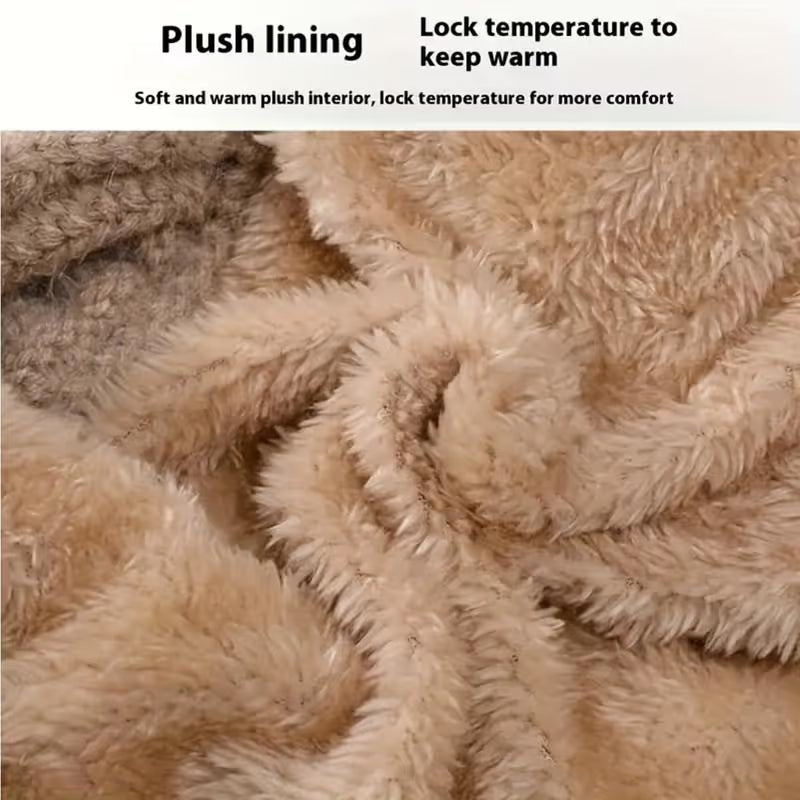 Women's Knitted Hat with Plush Lining - Autumn & Winter Neck Coverage ...