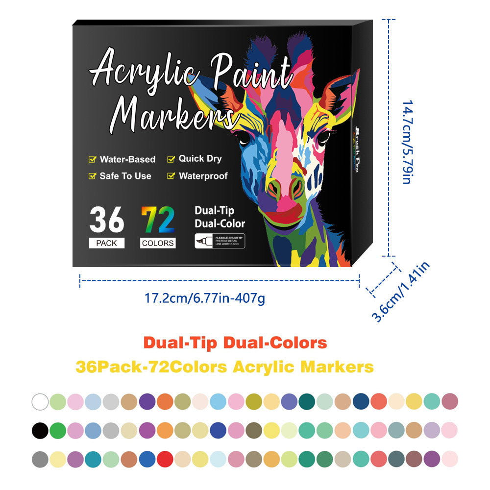 🎨Last Day 🔥 Dual Tip Acrylic Paint Pen Marker - 24/48/72/120 Colors