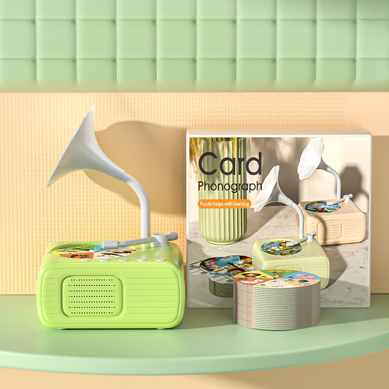 🎶Kids Phonograph with 96 Cards💿📻Early Education Phonograph Story Machine