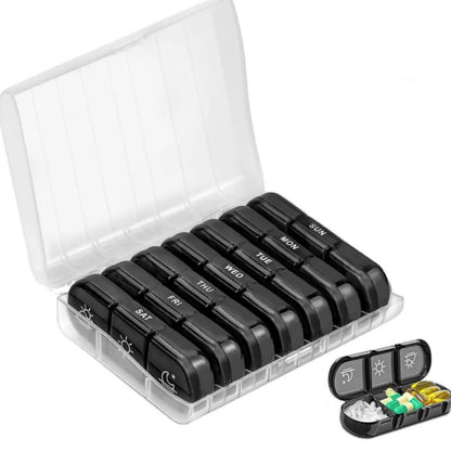 AM PM Weekly Pill Organizer – Travel-Friendly, Large Capacity & BPA-Free