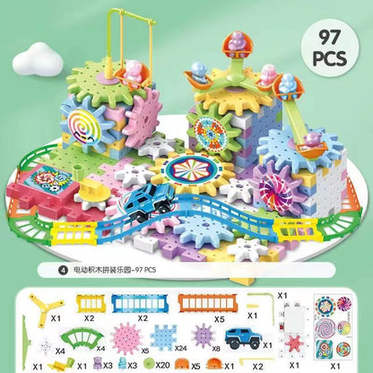 Children's Assembled Electric Gear Building Blocks