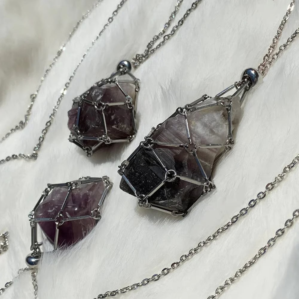 🔥 Crystal Stone Holder Necklace - Free (Crystal) Gift Included🎁