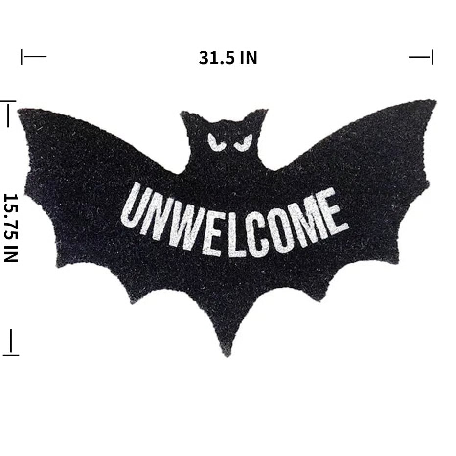 🔥Early Halloween Sale🦇 "Unwelcome" Bat Shaped Coir Mat