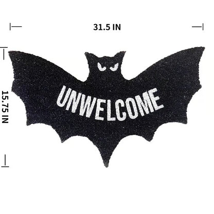 🔥Early Halloween Sale🦇 "Unwelcome" Bat Shaped Coir Mat
