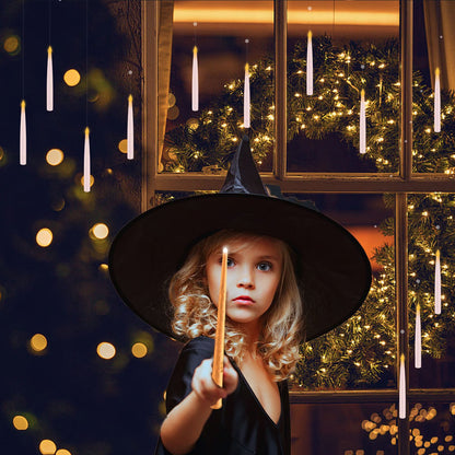 🧙Flameless Taper Floating Candle Lights, Halloween Hanging LED Candle For Home Window Furniture Decor