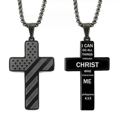Woyuosn Cross Necklace for Men Stainless Steel