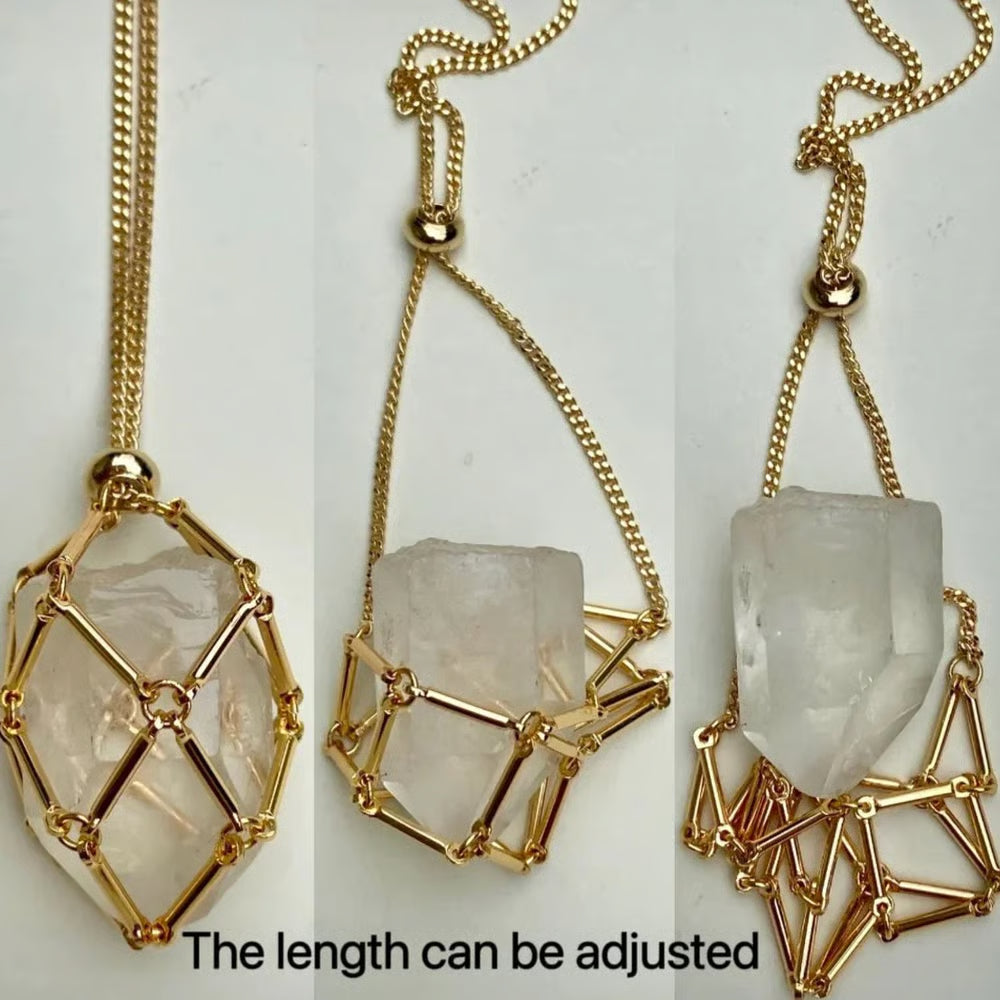 🔥 Crystal Stone Holder Necklace - Free (Crystal) Gift Included🎁