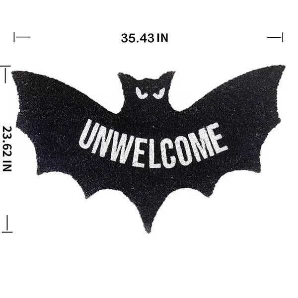 🔥Early Halloween Sale🦇 "Unwelcome" Bat Shaped Coir Mat
