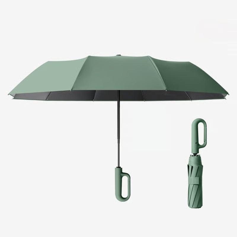 Creative Ring Buckle Windproof Reinforced Umbrella (Premium Quality, Proven Performance: Auto-Open, 125cm Wide, 20 Wind-Resistant Fiberglass Ribs – You Get What You Pay For.)