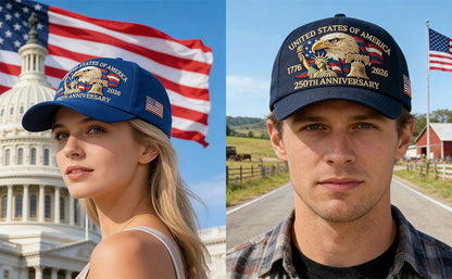 Eagle & Liberty 250 Year American Anniversary Embroidered Cap with Badge