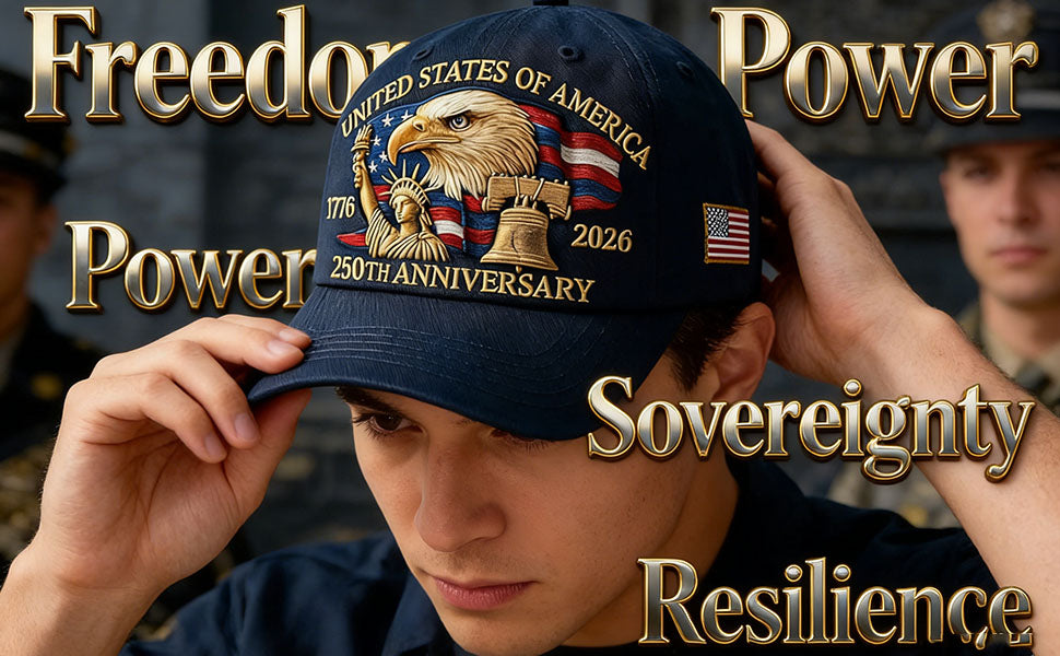 Eagle & Liberty 250 Year American Anniversary Embroidered Cap with Badge