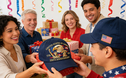Eagle & Liberty 250 Year American Anniversary Embroidered Cap with Badge