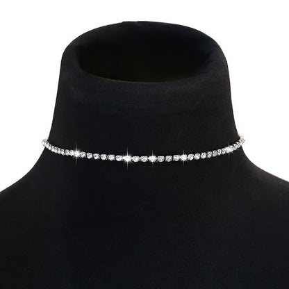 💥"Crystal' Tennis Necklace + Free Bracelet+Free Ear Stud