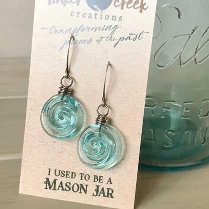 👐 Carry a Piece of History: Our Handcrafted Upcycled Mason Jar Earrings 💙