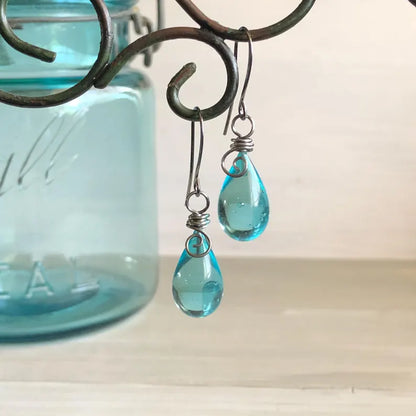 👐 Carry a Piece of History: Our Handcrafted Upcycled Mason Jar Earrings 💙