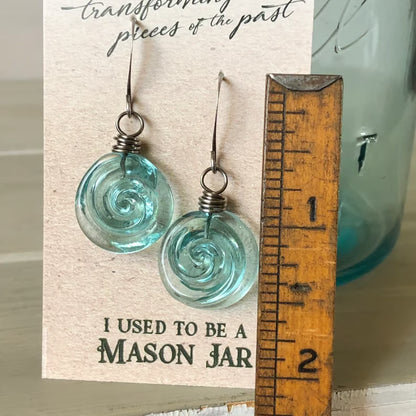 👐 Carry a Piece of History: Our Handcrafted Upcycled Mason Jar Earrings 💙