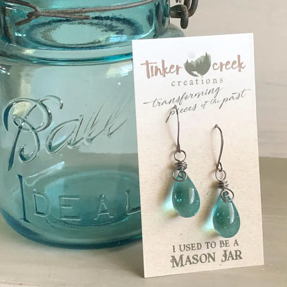 👐 Carry a Piece of History: Our Handcrafted Upcycled Mason Jar Earrings 💙