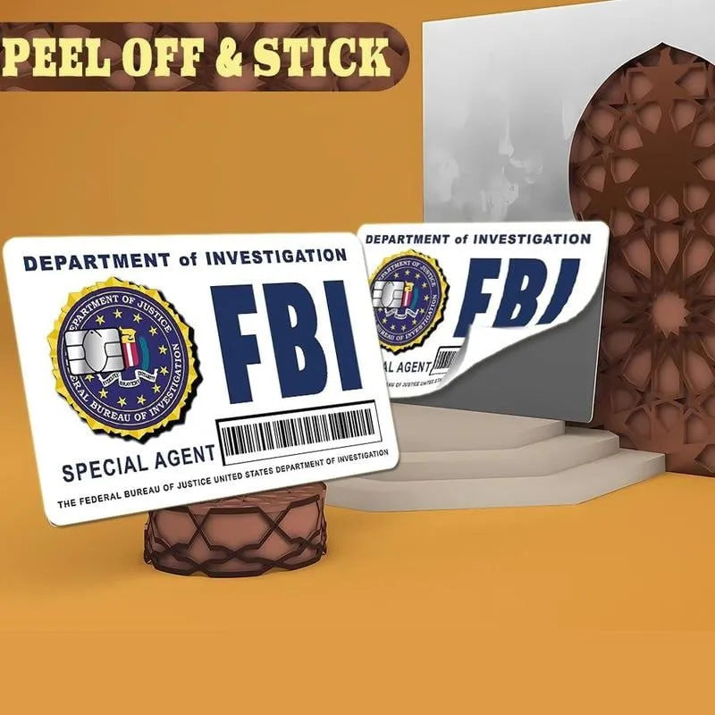 🔥Secret Agent Card Skins Kit: FBI/ICE Designs • Cosplay & Gift Stickers