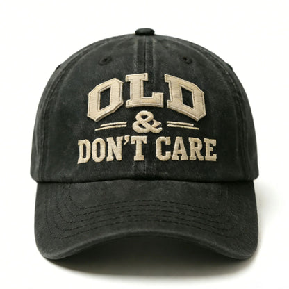 🔥🧢 Vintage Distressed “OLD & DON’T CARE” Cap (Upgraded Embroidery Version)