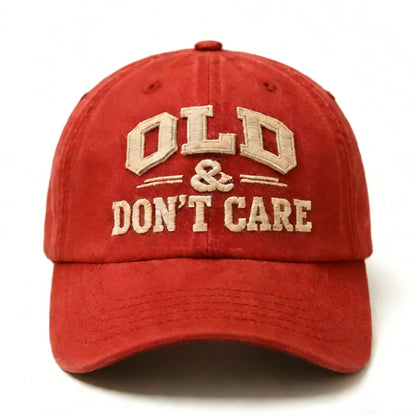 🔥🧢 Vintage Distressed “OLD & DON’T CARE” Cap (Upgraded Embroidery Version)
