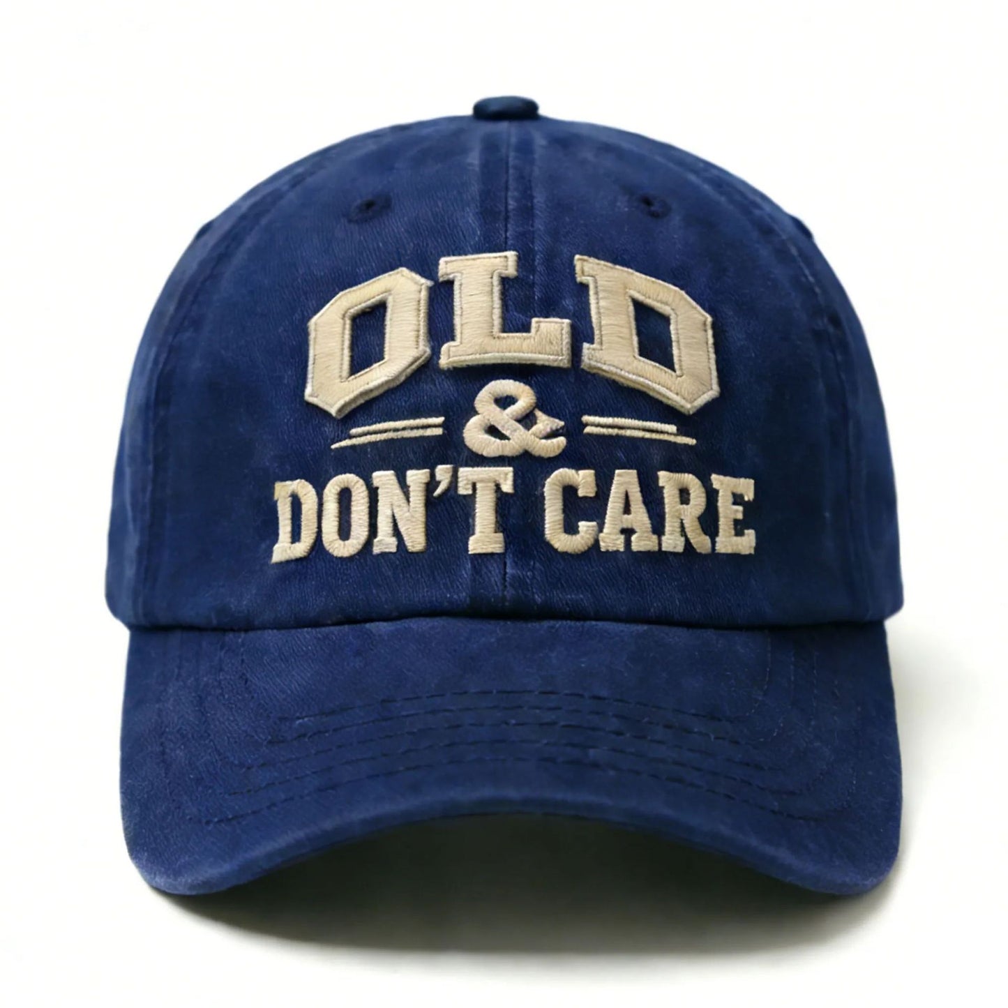 🔥🧢 Vintage Distressed “OLD & DON’T CARE” Cap (Upgraded Embroidery Version)