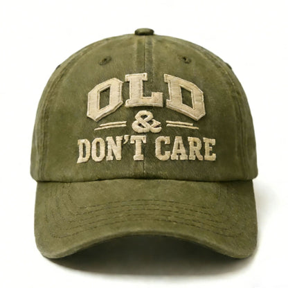 🔥🧢 Vintage Distressed “OLD & DON’T CARE” Cap (Upgraded Embroidery Version)