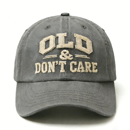 🔥🧢 Vintage Distressed “OLD & DON’T CARE” Cap (Upgraded Embroidery Version)