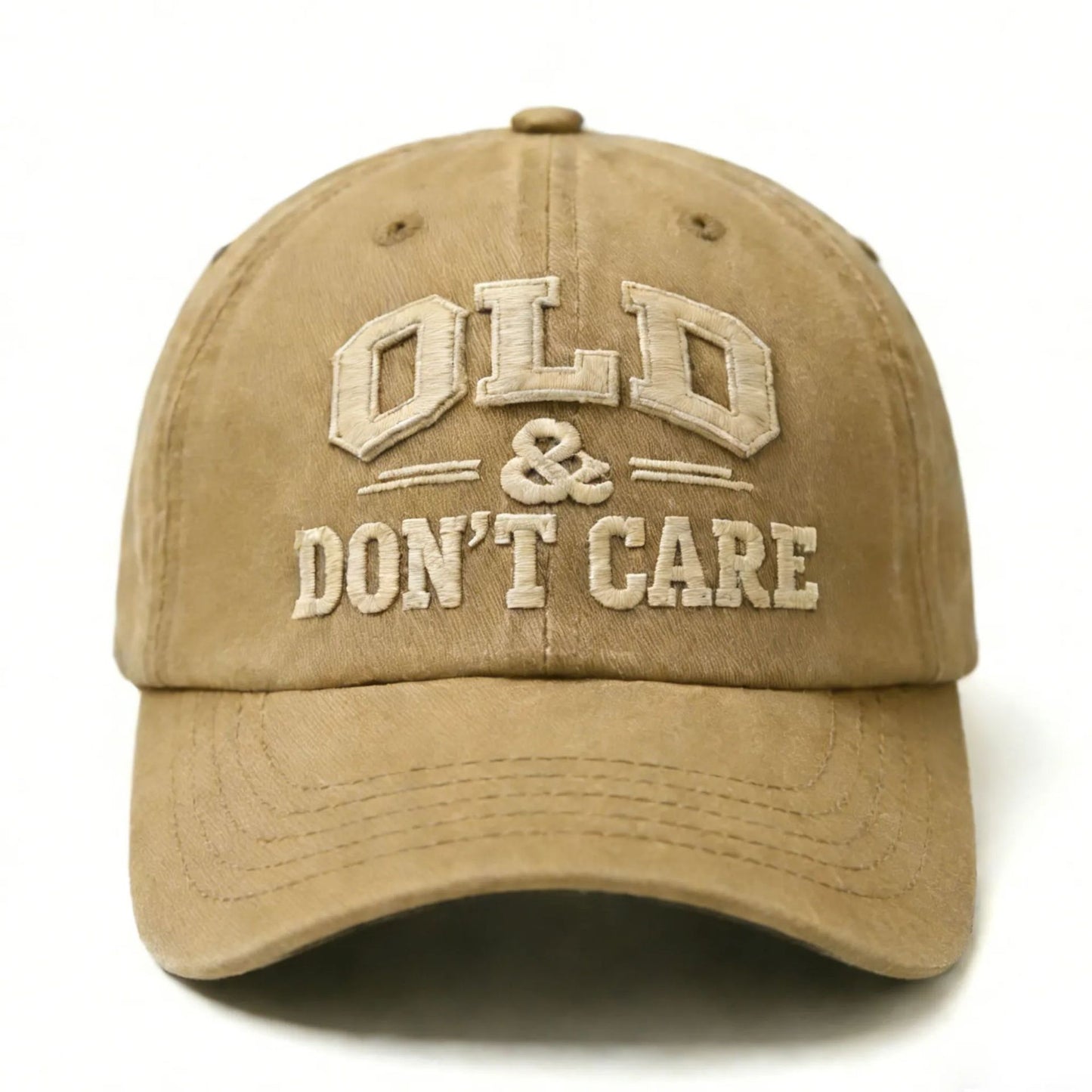 🔥🧢 Vintage Distressed “OLD & DON’T CARE” Cap (Upgraded Embroidery Version)