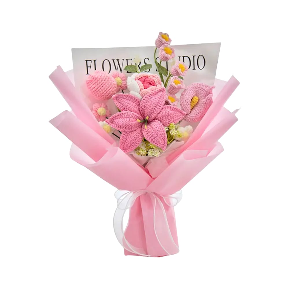Handmade Crochet Flower Bouquet Gift